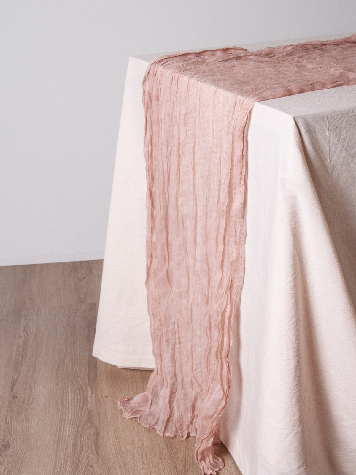 Vintage Blush Cheesecloth Table Runner