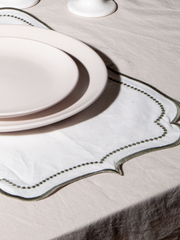 Meringue & Thyme Organic Cotton Placemat with Embroidered Dots