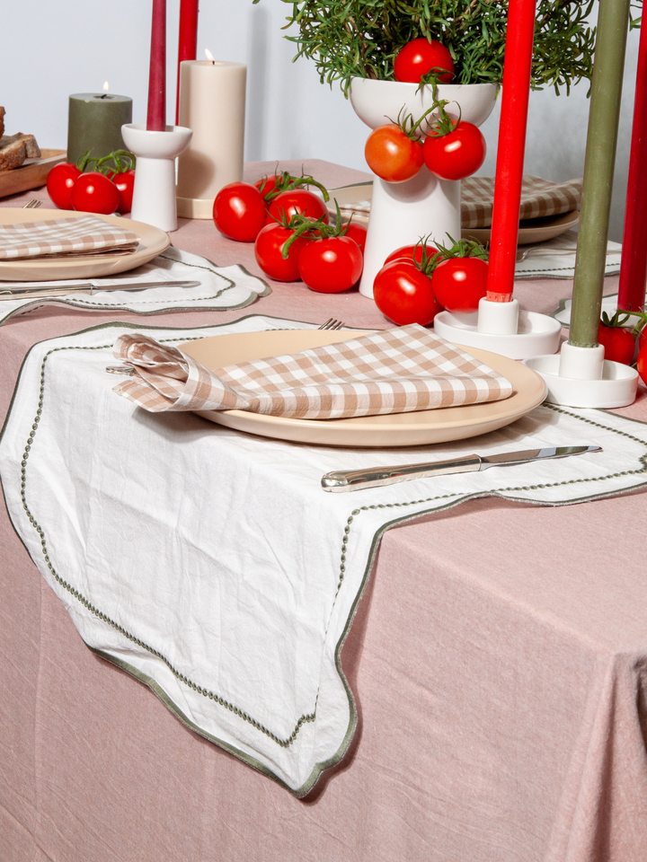 Meringue & Thyme Organic Cotton Napkin with Embroidered Dots