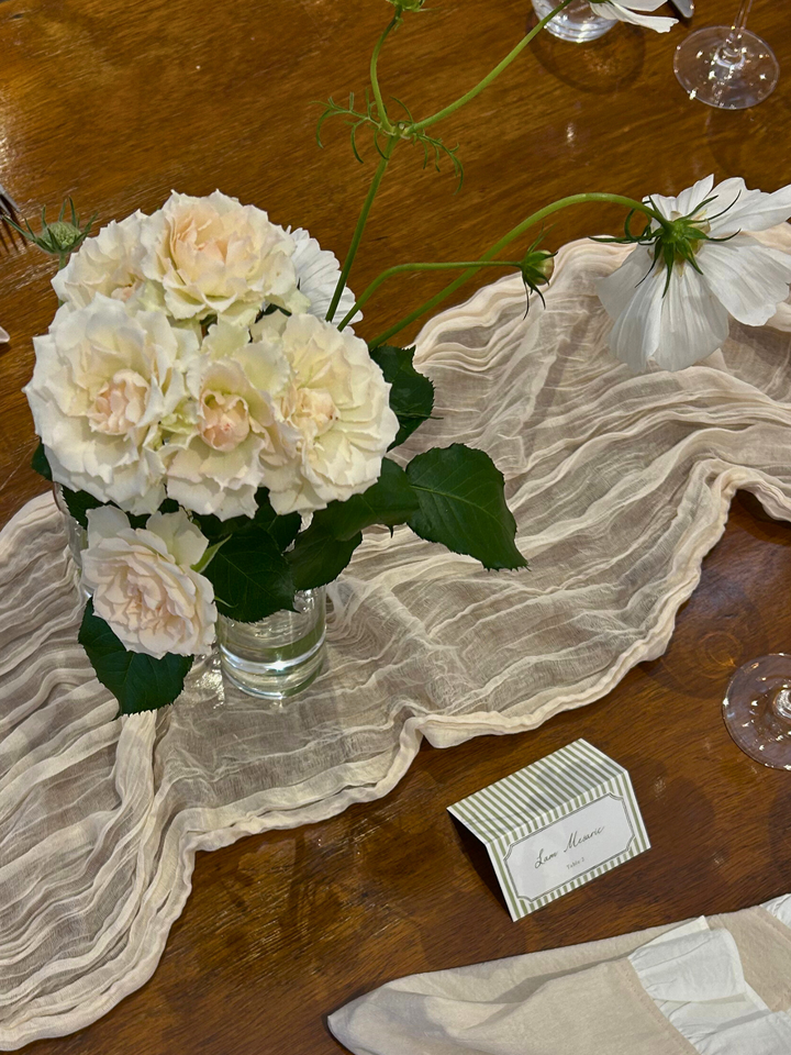 Wheat Cheesecloth Table Runner