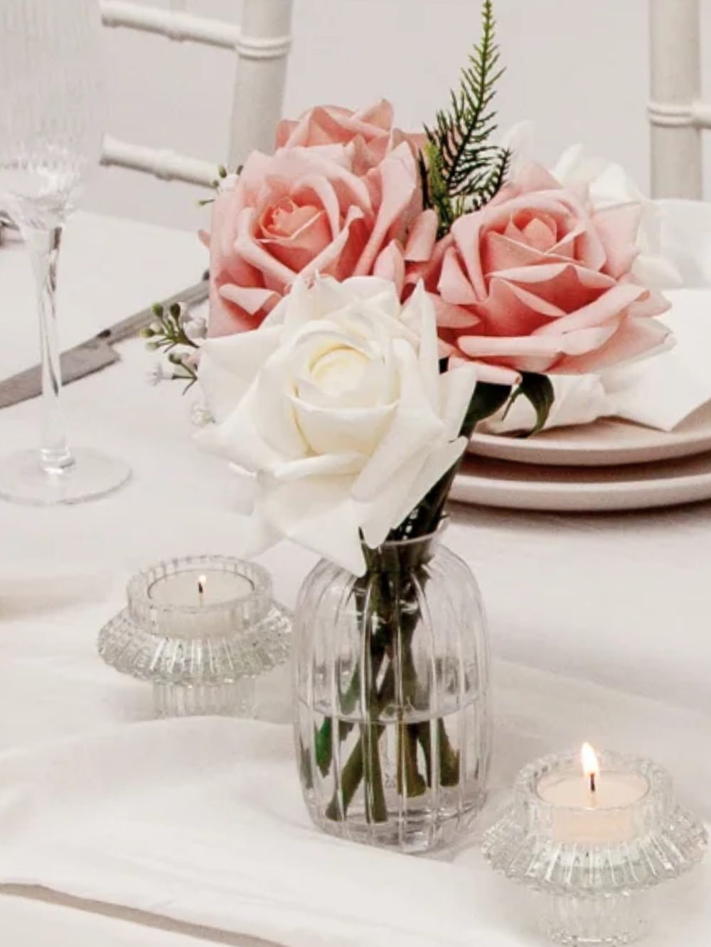 Real Touch Single White Rose Pack of 1