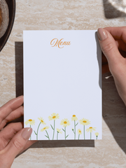 Downloadable Daisy Menu Card