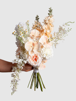 Apricot Snapdragon & White Orchid Wedding Bouquet