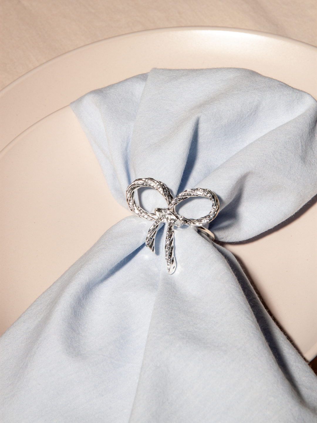 Silver Bow Napkin Ring