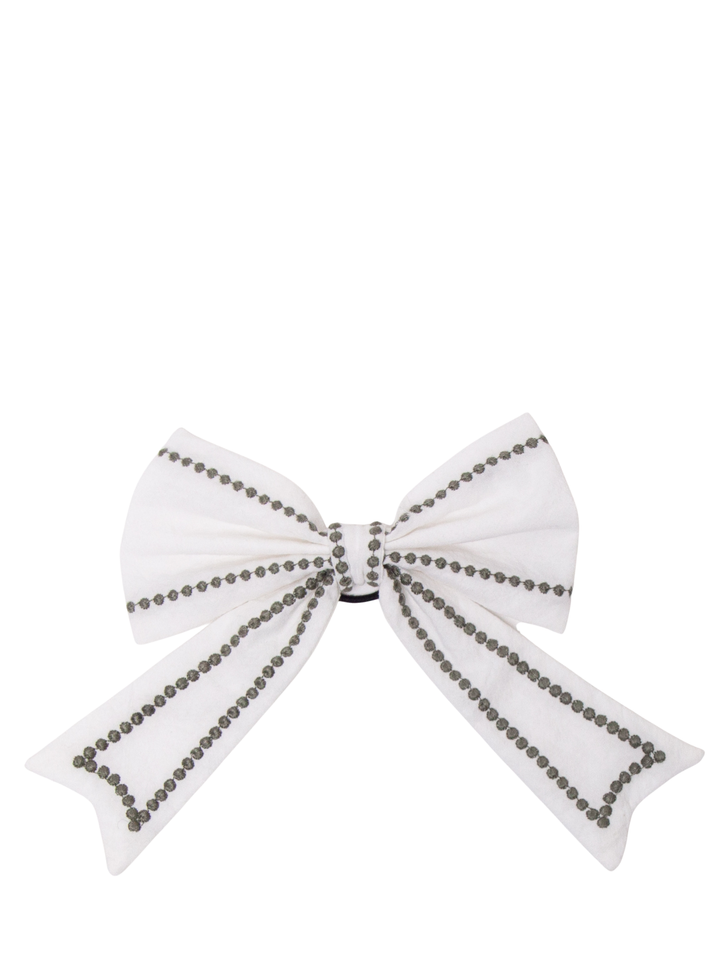 Meringue & Thyme Organic Cotton Embroidery Bow Napkin Ring