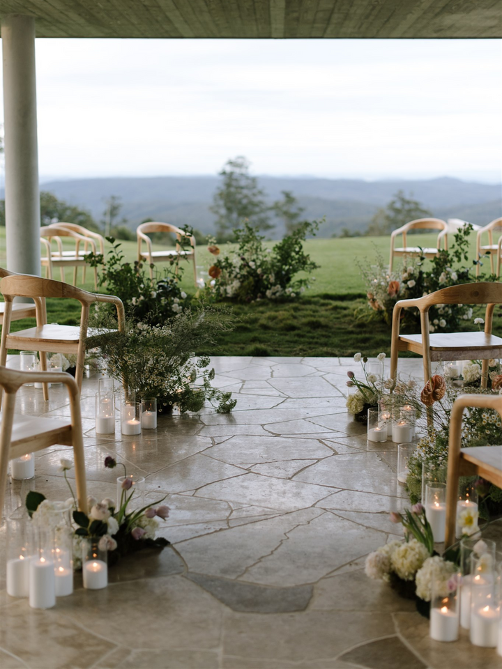 White Pearl Candle Wax in 10cm Glass Set - Med