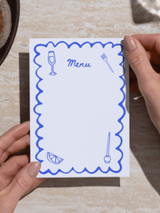 Downloadable Blue Menu Card
