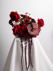 Red Dahlia & Anthurium Cloud - Large