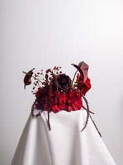 Red Dahlia & Anthurium Cloud - Small