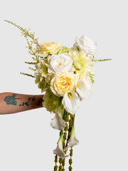 Lemon Rose & Green Hydrangea Wedding Bouquet
