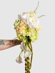 Lemon Rose & Green Hydrangea Bridesmaid Bouquet