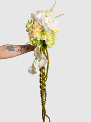 Lemon Rose & Green Hydrangea Bridesmaid Bouquet