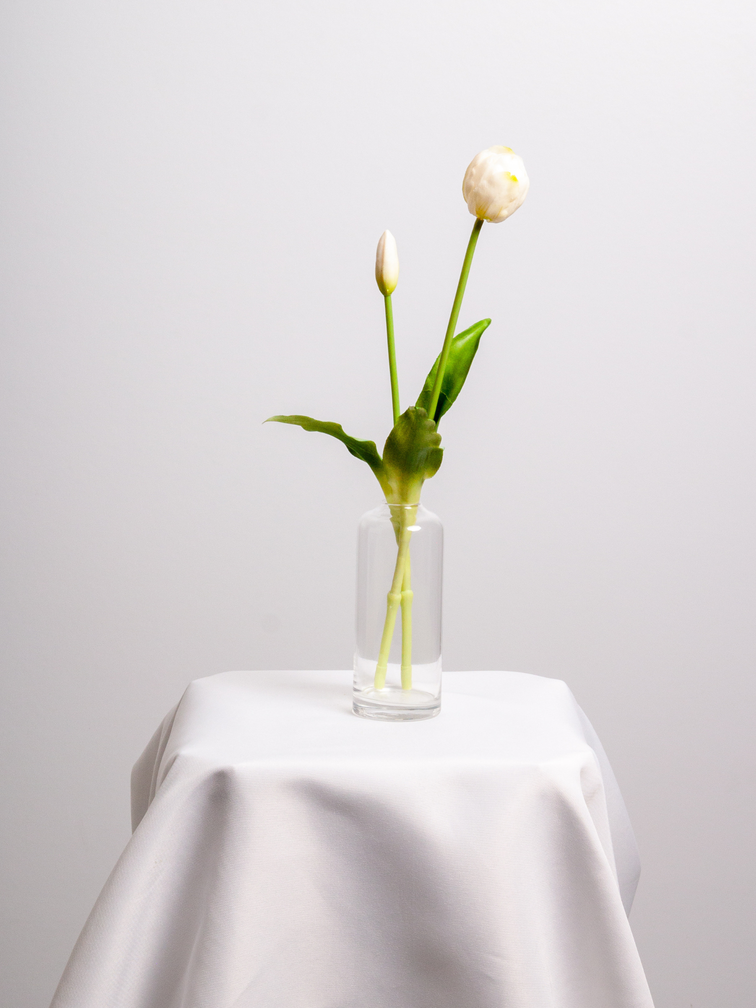 White Tulip Bud Vase - Medium