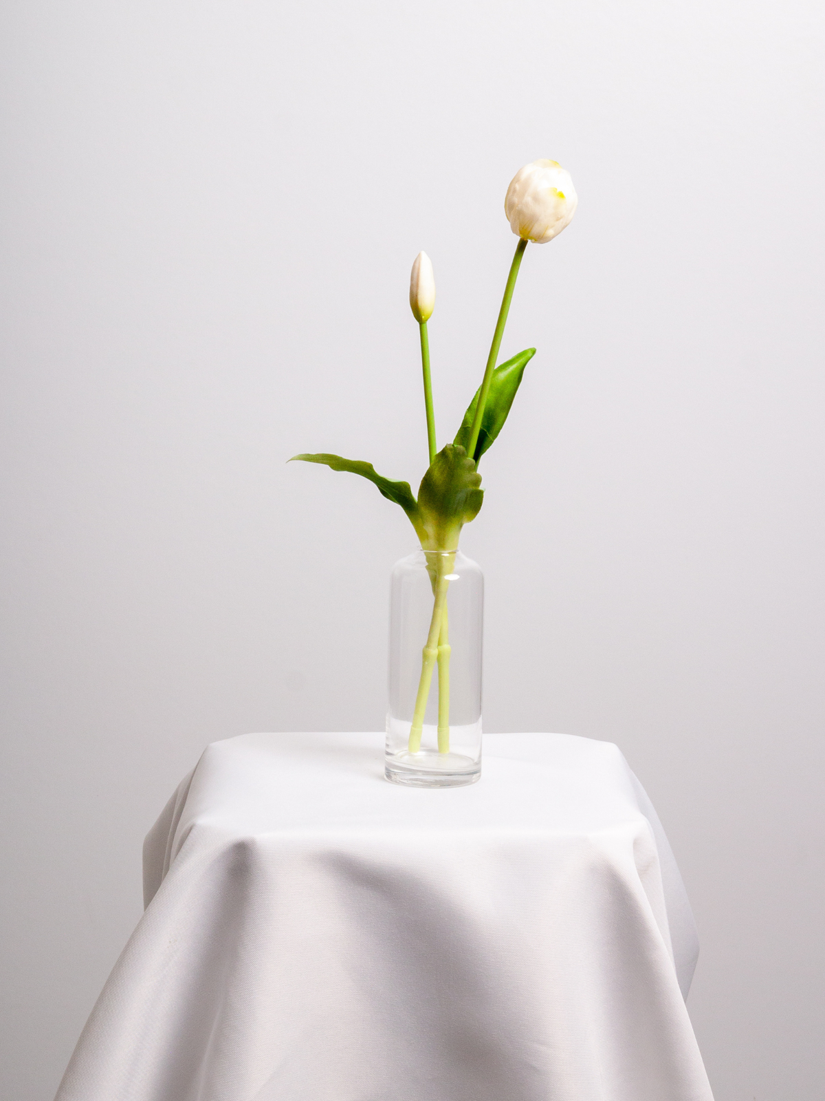 White Tulip Bud Vase - Medium