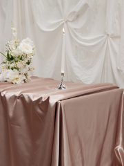 Champagne Satin Rectangle Tablecloth - Medium