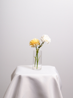 Lemon & White Carnation Bud Vase - Medium