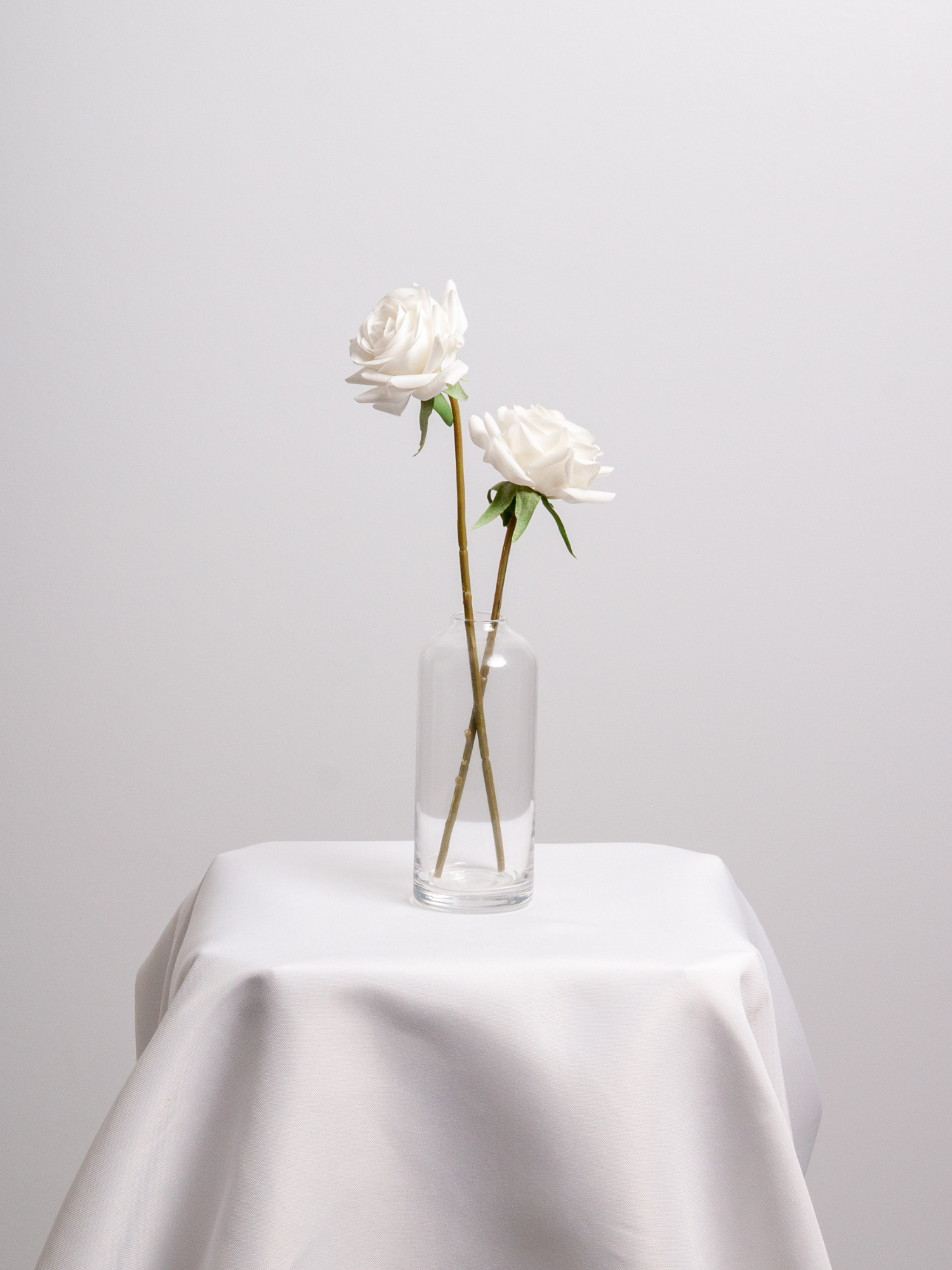 White Rose Bud Vase - Medium
