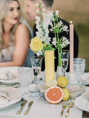 Vintage Blush 30cm Fluted Dinner Candles