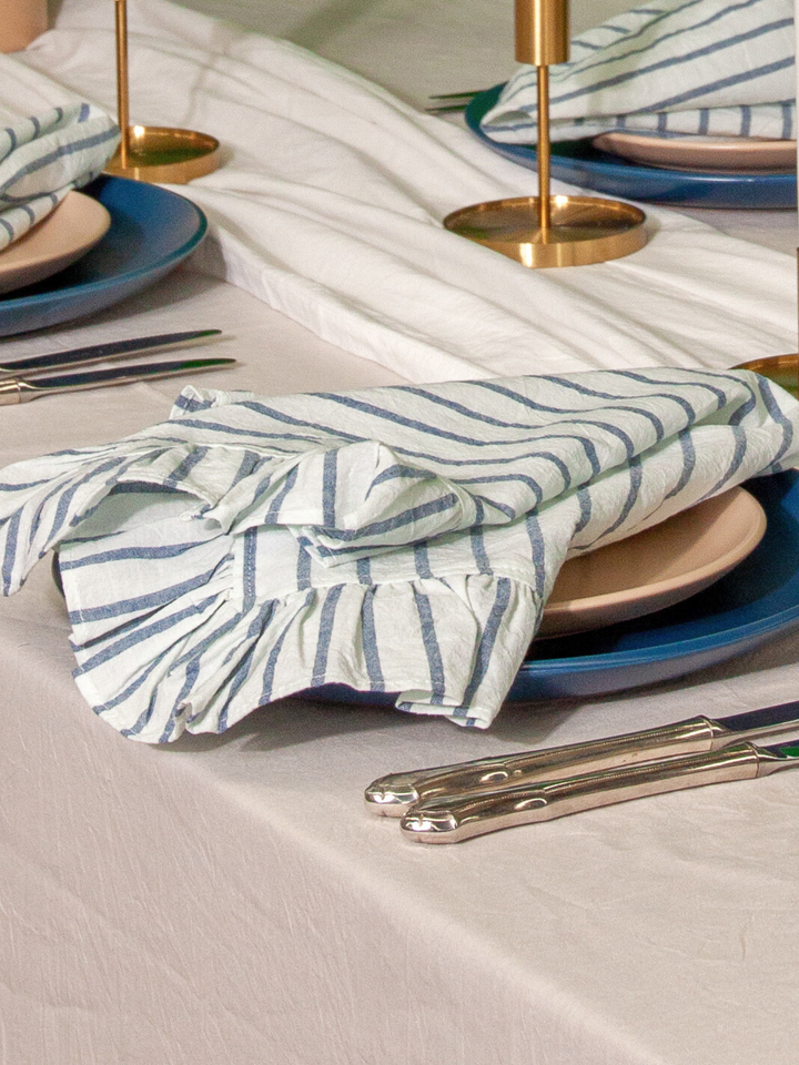Denim Ruffle Organic Cotton Napkin