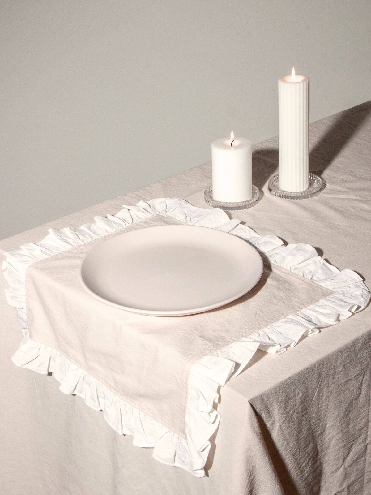 Oatmeal & Meringue Ruffle Organic Cotton Napkin