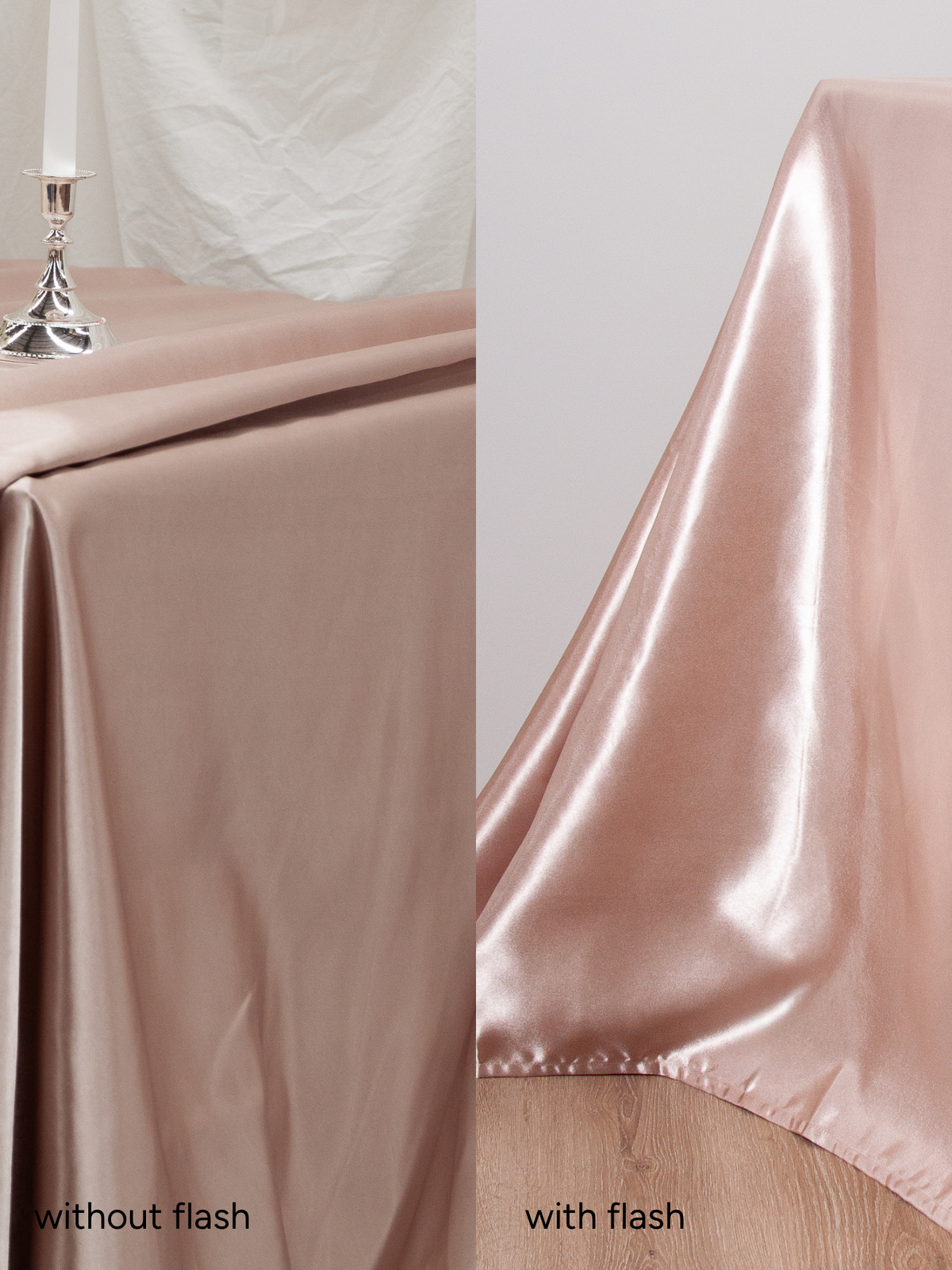 Champagne Satin Rectangle Tablecloth - Medium