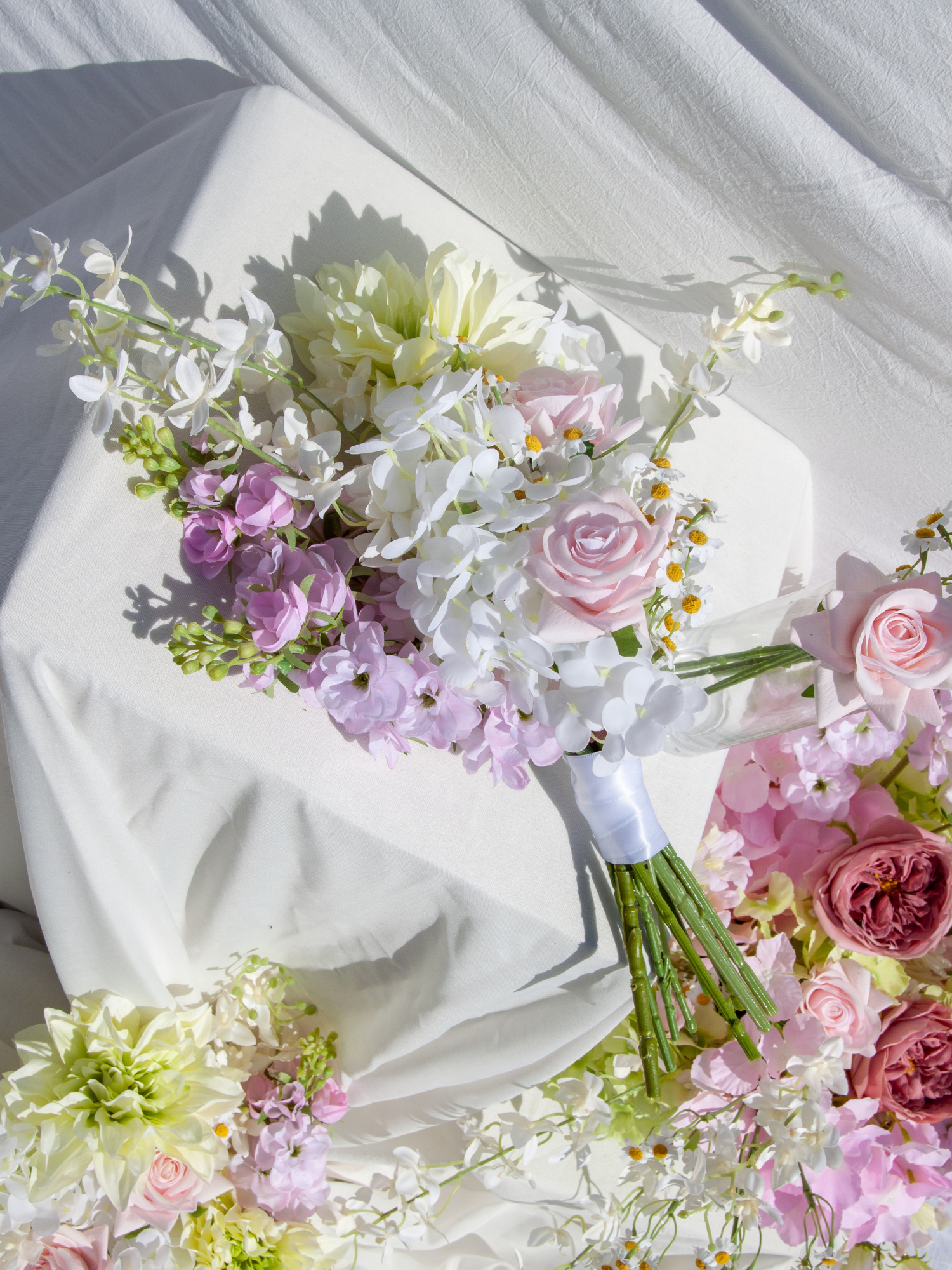 Pink Snapdragon & Light Green Dahlia Bridesmaid Bouquet