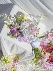 Pink Snapdragon & Light Green Dahlia Bridesmaid Bouquet