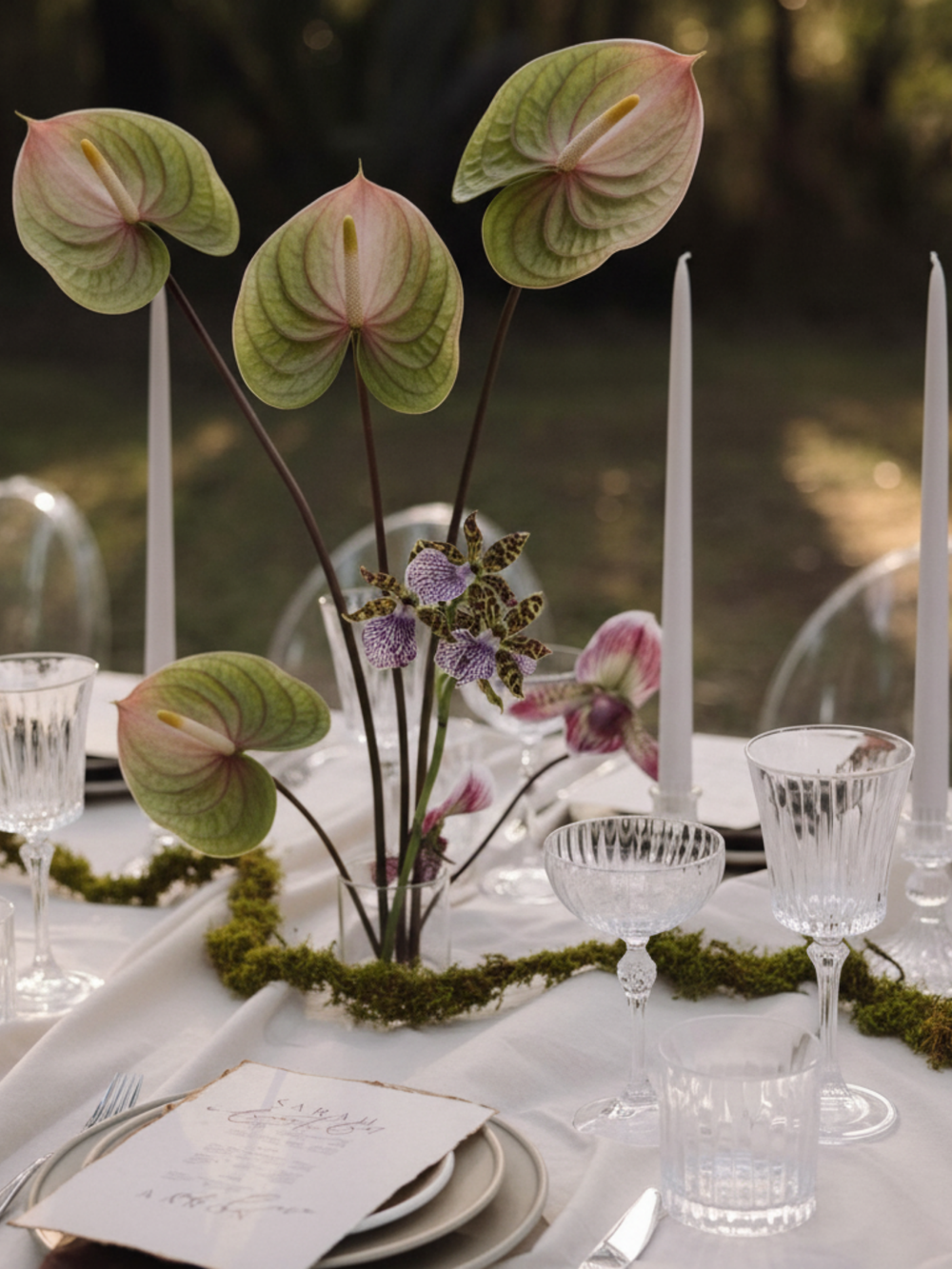 Anthurium Lily Real Touch Pink Green Blend Pack of 1