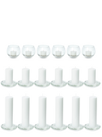 White Event Pillar Candles & Tealights with Holders Wedding Bundle