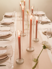 30/40cm Dinner Candles with ceramics & Glass - Heritage Rose & Vintage Blush