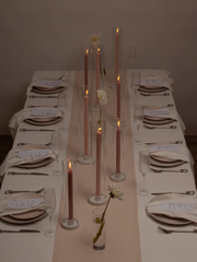 30/40cm Dinner Candles with ceramics & Glass - Heritage Rose & Vintage Blush