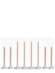 Heritage Rose & Vintage Blush Dinner Candles with Holders Wedding Bundle - With Glass Sleeves