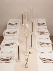 30/40cm Dinner Candles with ceramics & Glass - Olive & Sandstone