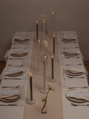 30/40cm Dinner Candles with ceramics & Glass - Olive & Sandstone