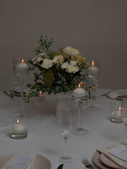 Floating Candle, Stems and Glass Cylinders - White