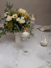 Floating Candle, Stems and Glass Cylinders - White