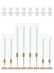 White Dinner Candles with Gold Metal Holders Wedding Bundle (Copy) Pack of 1