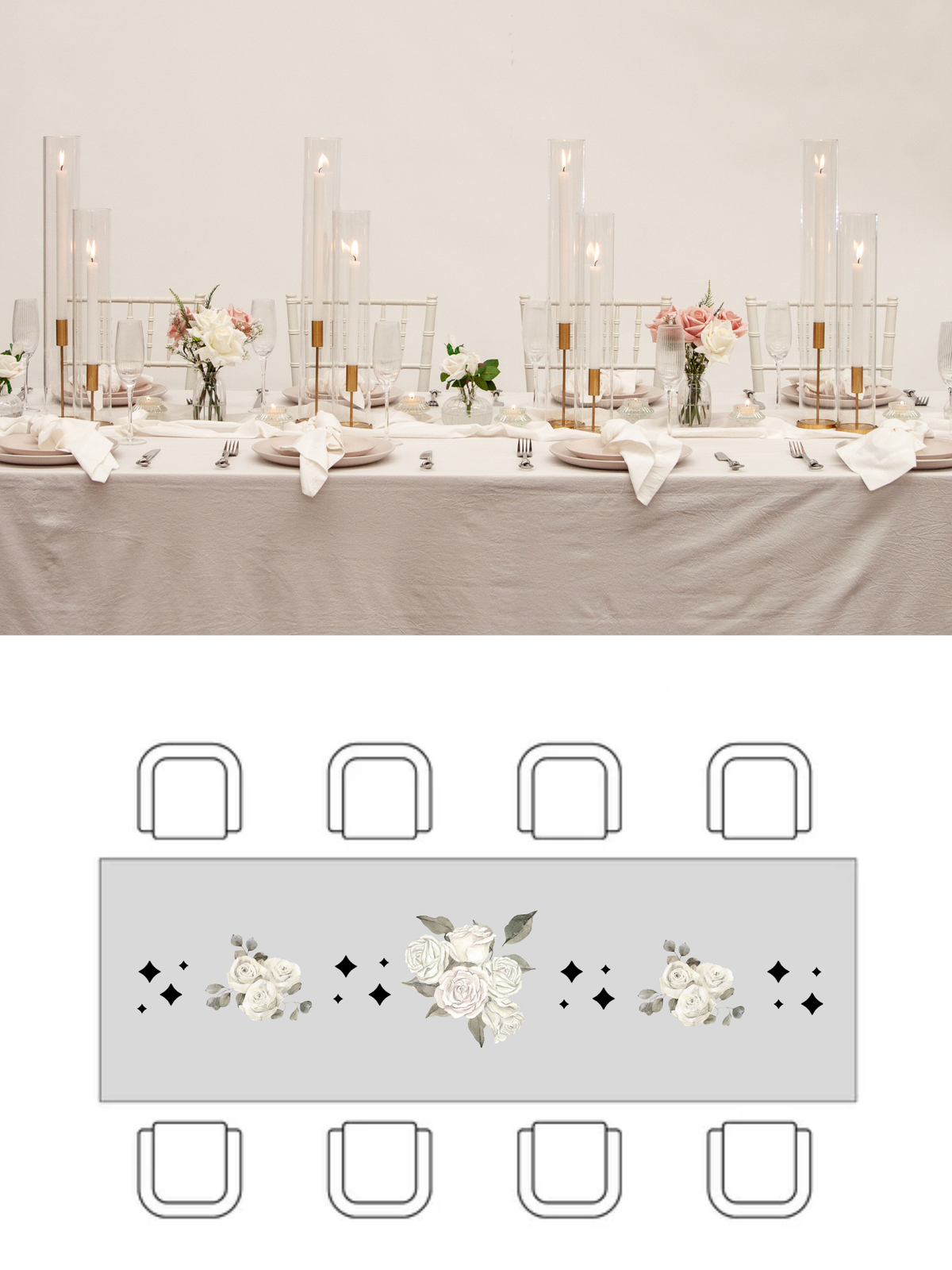 White Dinner Candles with Gold Metal Holders Wedding Bundle (Copy) Pack of 1
