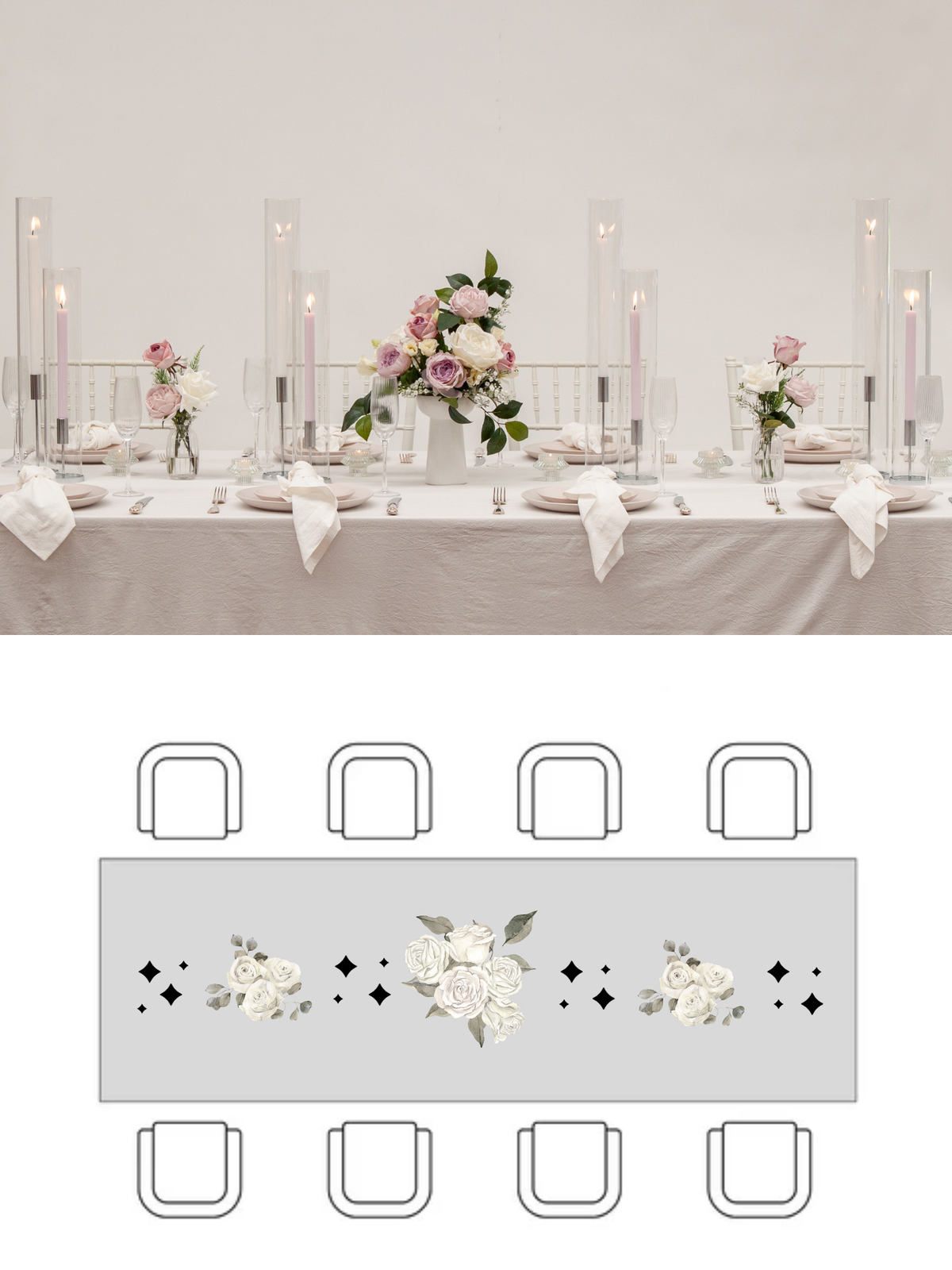 White & Lilac Dinner Candles with Silver Metal Holders Wedding Bundle (Copy) Pack of 1