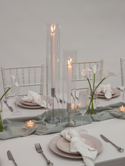 White Dinner Candles with Silver Metal Holders Wedding Bundle (Copy) Pack of 1