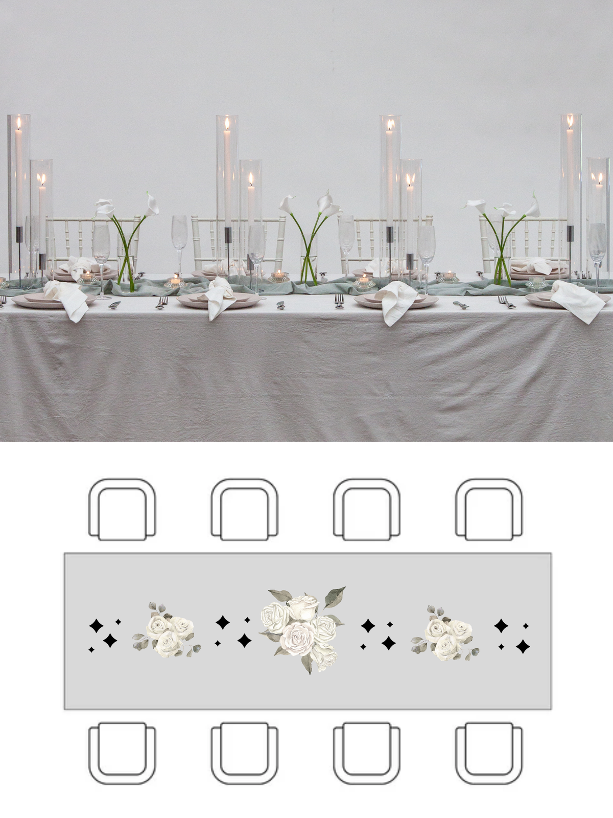 White Dinner Candles with Silver Metal Holders Wedding Bundle (Copy) Pack of 1