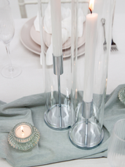White Dinner Candles with Silver Metal Holders Wedding Bundle (Copy) Pack of 1