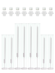 White Dinner Candles with White Metal Holders Wedding Bundle (Copy) Pack of 1