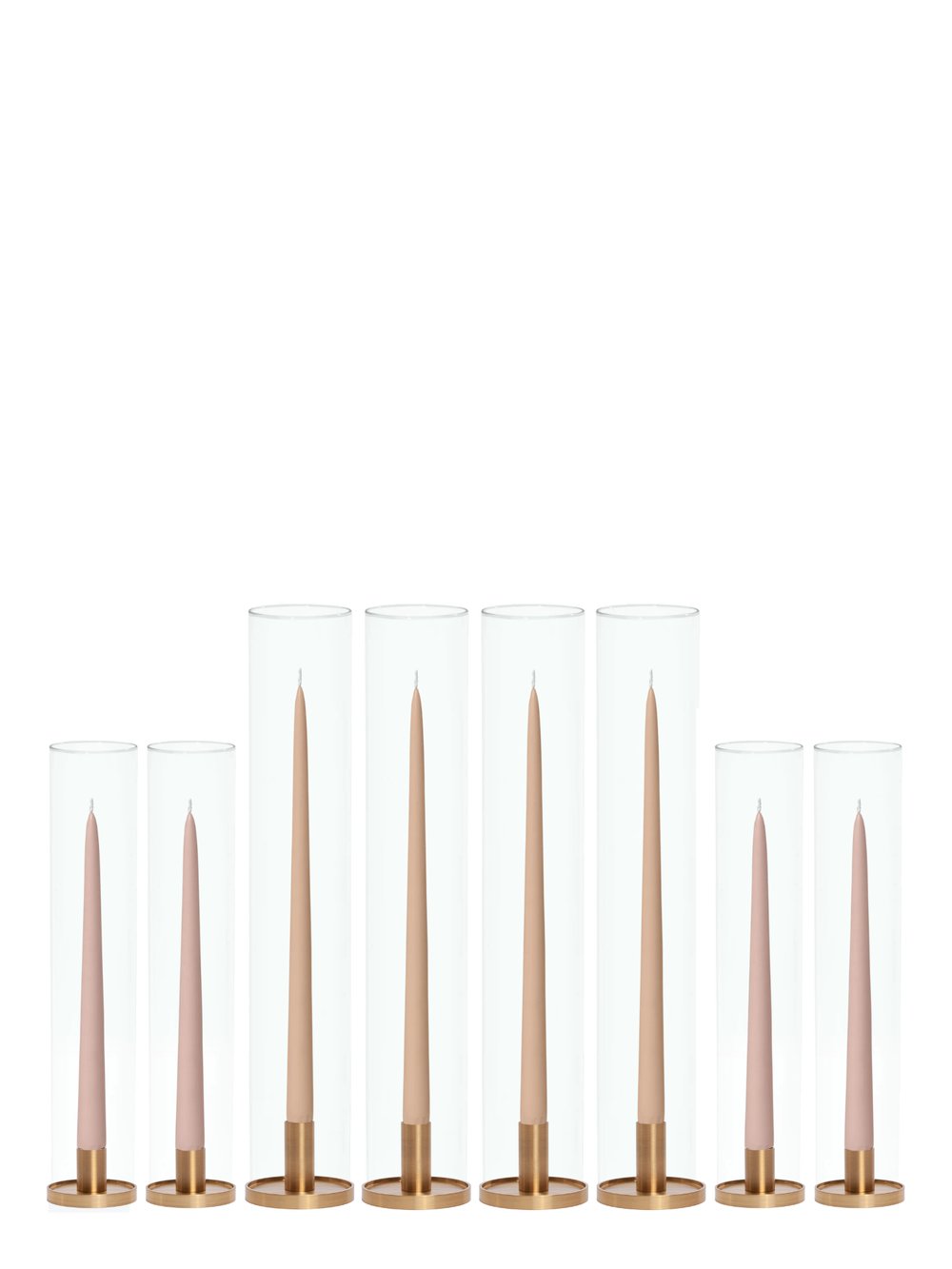 Heritage Rose & Latte Taper Candles with Gold Metal Holders Wedding Bundle (Copy) Pack of 1