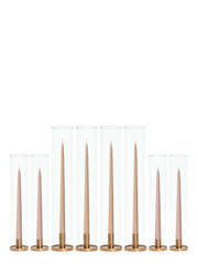 Heritage Rose & Latte Taper Candles with Gold Metal Holders Wedding Bundle (Copy) Pack of 1