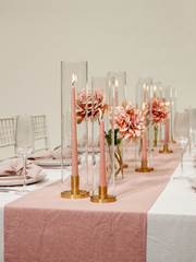 Heritage Rose & Latte Taper Candles with Gold Metal Holders Wedding Bundle (Copy) Pack of 1