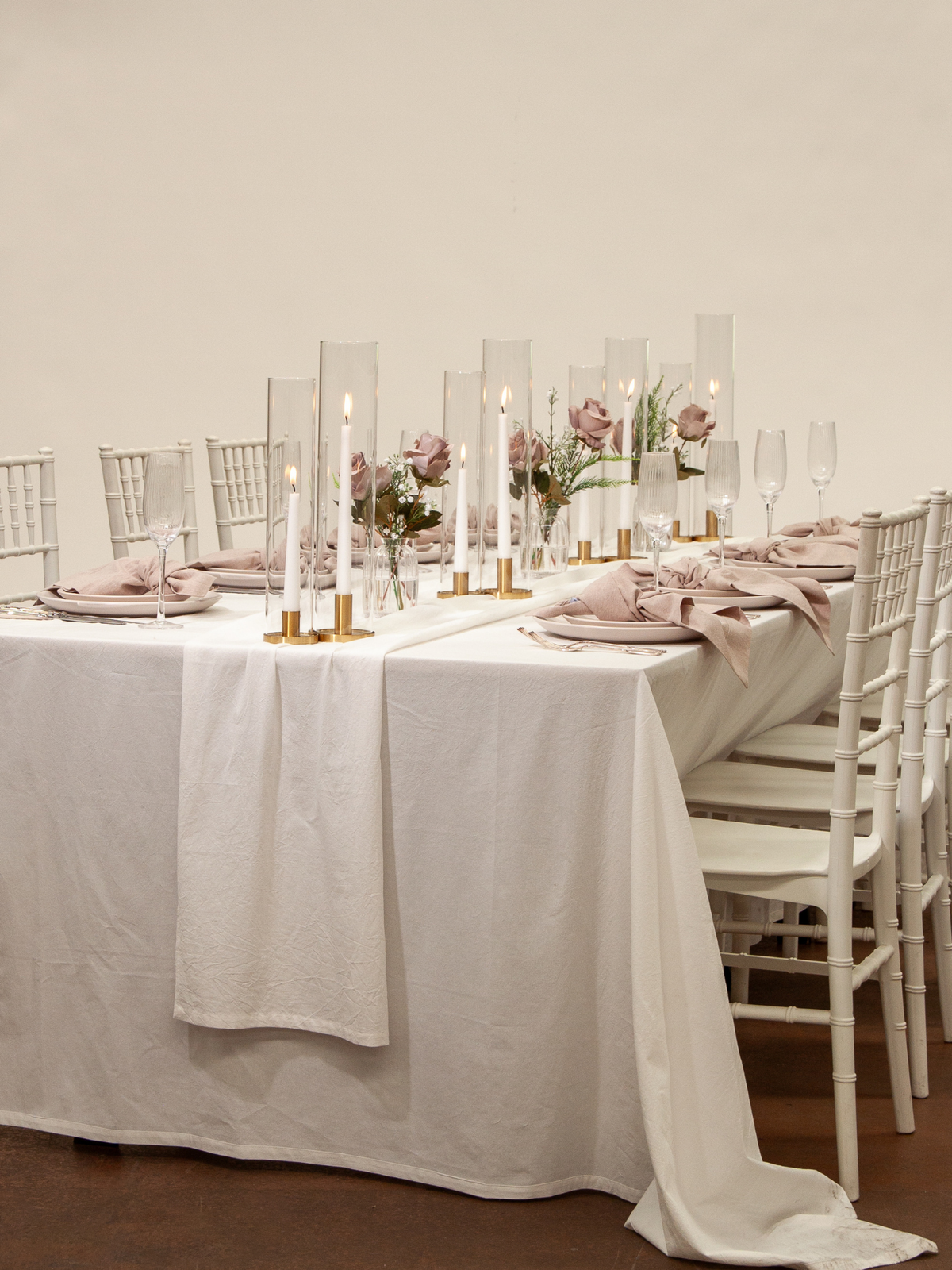 White Taper Candles with Gold Metal Holders Wedding Bundle (Copy) Pack of 1