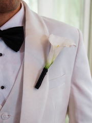 White Calla Lily Wedding Buttonhole