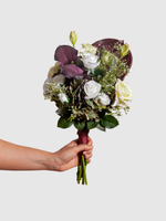 Burgundy Ranunculus & Calla Lily Bridesmaid Bouquet