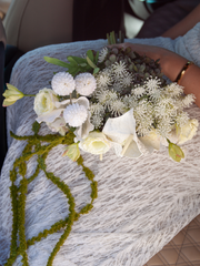 Green & White Garden Wedding Bouquet - Medium Pack of 1